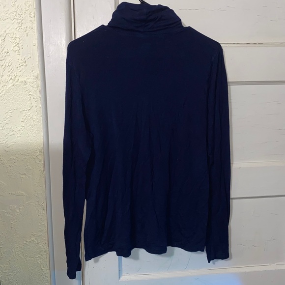 Dress Barn Navy Blue Long Sleeve Stretchy Turtle Neck - Picture 2 of 7